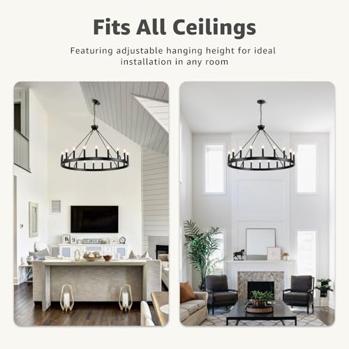 Wagon Wheel Chandeliers 40" 20