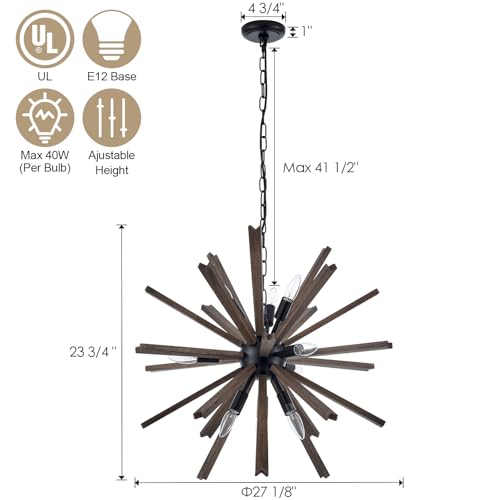 9 Light Sputnik Pendant Light Black