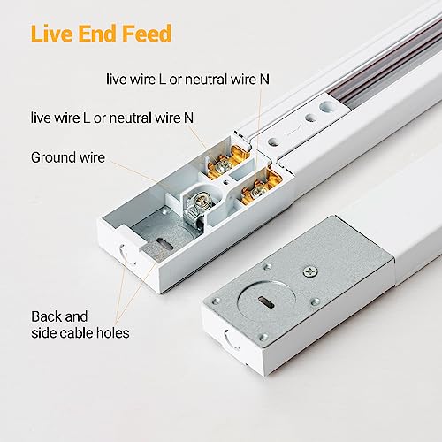 8 Light LED Track Lighting Kit with 6.6FT H Type Track Rail