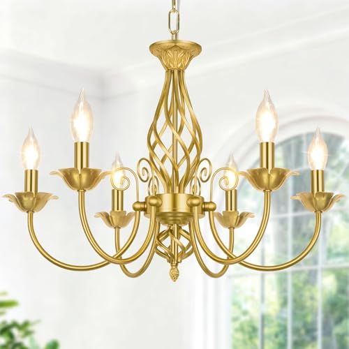 6 Light Farmhouse Candle Chandelier for Dining Room