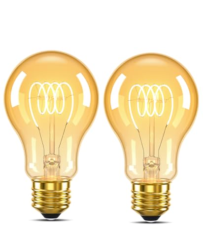 A19 Dimmable LED Amber Light Bulbs (2 Count)