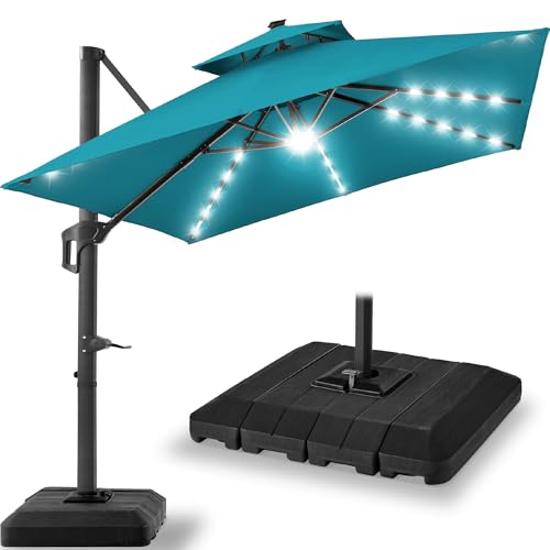 9x12ft LED Cantilever Patio Umbrella w