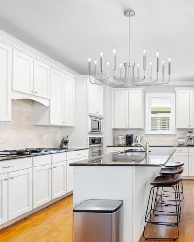 12 Light Brushed Nickel Chandelier