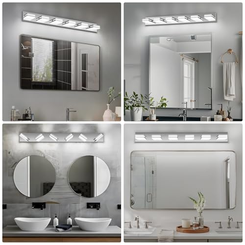 Modern LED Stainless Steel Chrome Acrylic Bathroom Lights Fixtures 6