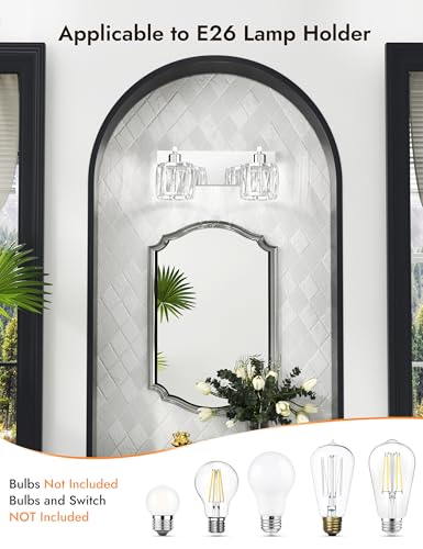 Crystal Vanity Lights for Bathroom (2 Count)