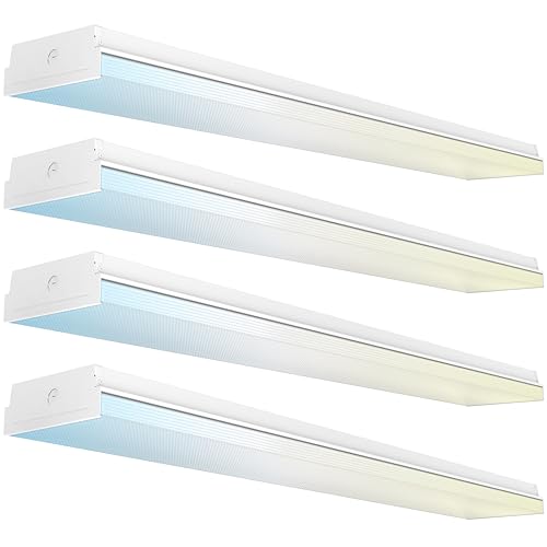 Sunco 4 Pack 4Ft x 7" LED Industrial Shop Light Wraparound (4 Count)