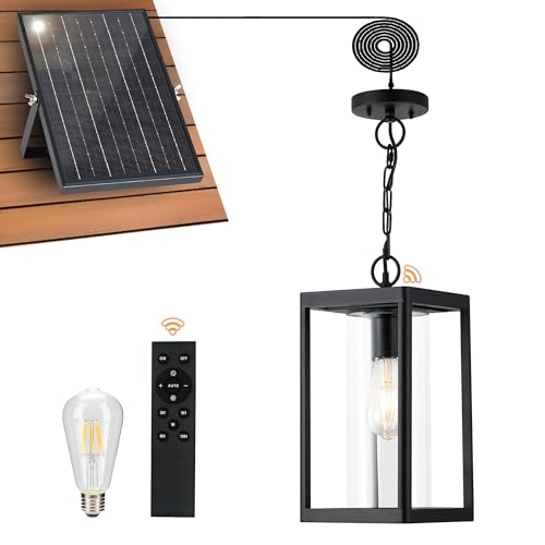15" Solar Outdoor Pendant Light