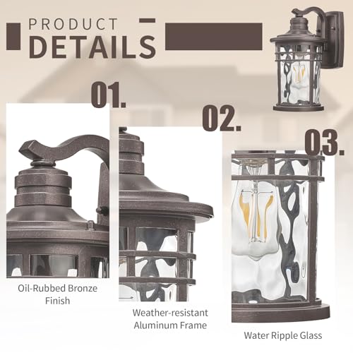 Outdoor Wall Light Fixture (2 Count)