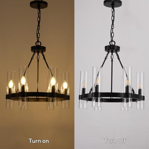 20 Inch Black Wagon Wheel Chandelier