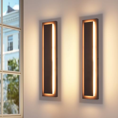24 in Brown Long Outdoor Wall Lights (2 Count)