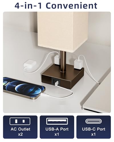 Brown Touch Table Lamp for Bedroom