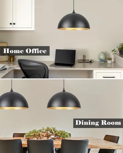 16 inch Black and Gold Pendant Light 1 Pack