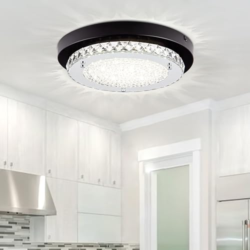 Crystal Flush Mount Ceiling Light LED Dimmable Closet Light Bathroom Light