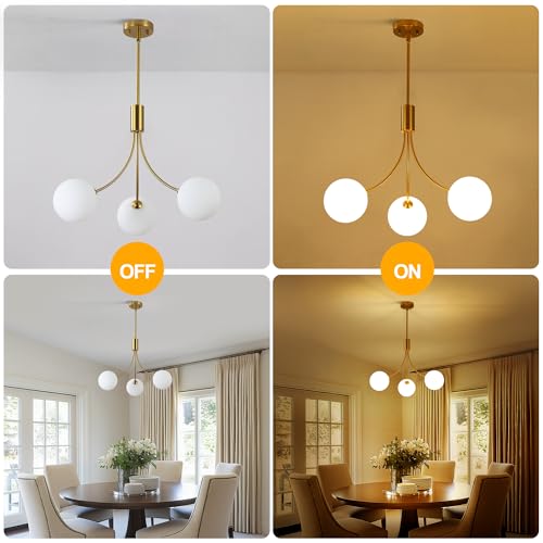 3 Light Gold Sputnik Chandeliers for Dining Room Light Fixture