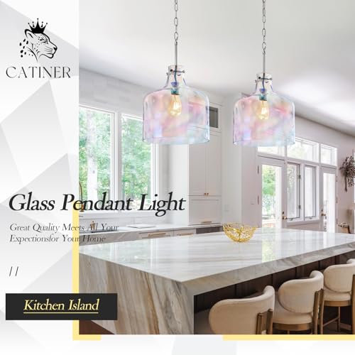 Colorful Hammered Glass Pendant Light