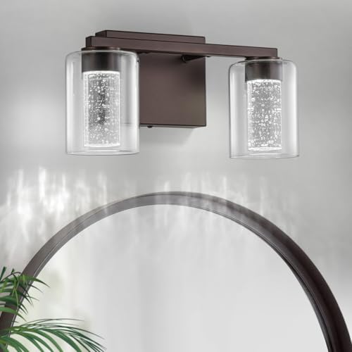2 Light Bronze Vanity Light with 3 Color Modes (2 Count)