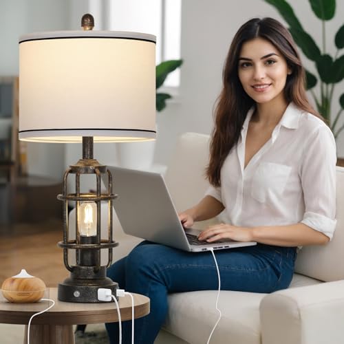 26" Vintage Industrial Table Lamps Set of 2 (2 Count)