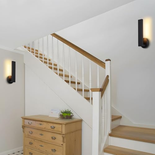 Aluminum LED 18W Modern Wall Sconces Set of 2 Black