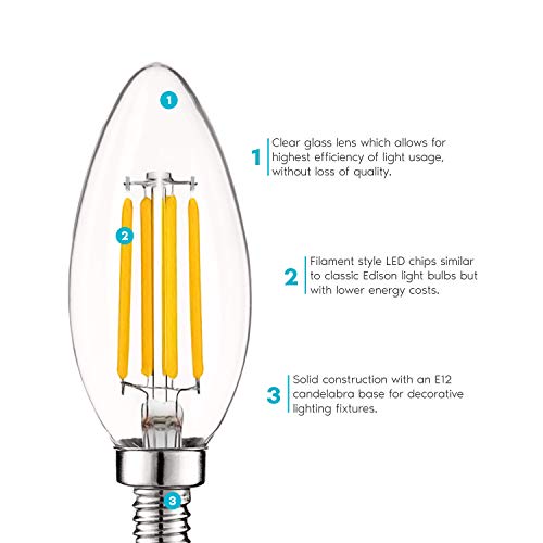 Vintage Candelabra LED Bulb 60W Equivalent (16 Count)