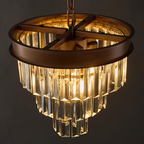 Small Vintage Crystal Pendant Light