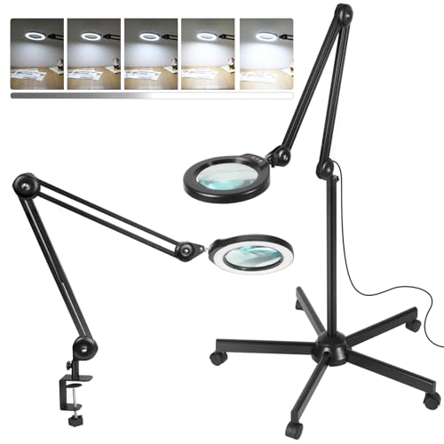 15X Magnifying Glass with Light and Stand