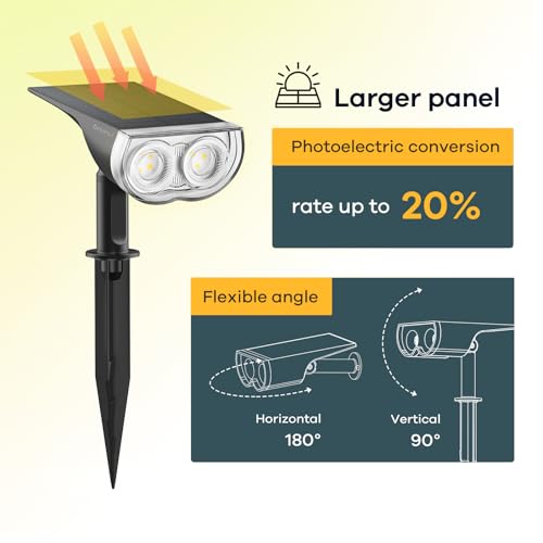 Solar Spotlights Outdoor Waterproof Dusk to Dawn Warm White 6 Pack (6 Count)