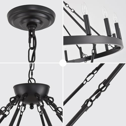 4 Tier Wagon Wheel Chandelier 70" W Extra Large Farmhouse Chandelier