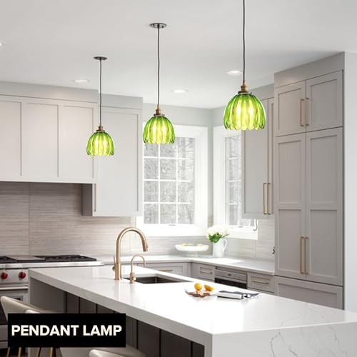 Green Tulip Glass Lamp Shades Set of 2 (2 Count)