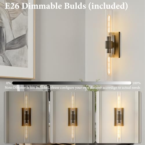 Linear Brass Bathroom Wall Sconce (2 Count)