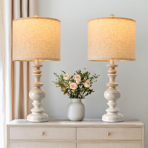 24" Farmhouse Resin Table Lamp Set of 2 (2 Count)