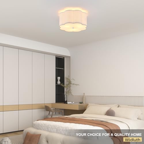 13" Modern White Semi Flush Mount Ceiling Light Fixture