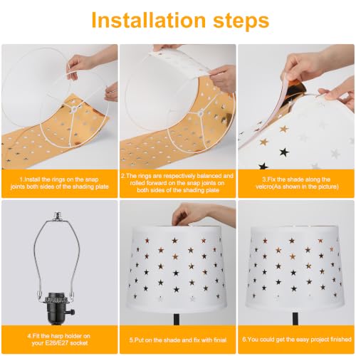 Empire Lamp Shades Set of 2 (White&Star)