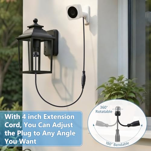 2 Pcs 3 Outlet Light Socket Adapter