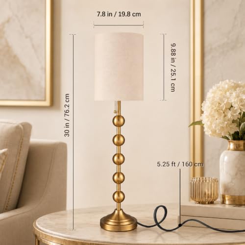 30" Tall Buffet Gold Lamps Set of 2 for Living Room