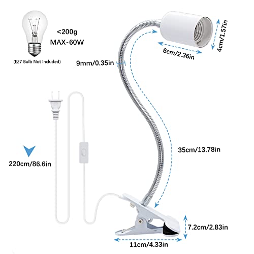 Clip Desk Lamp Socket (2 Count)
