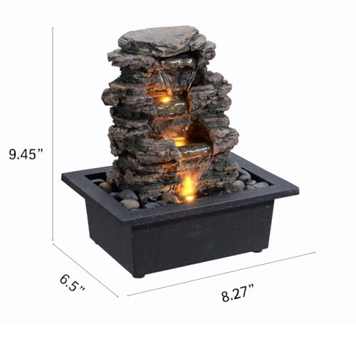Tabletop Waterfall Fountain with LED Light