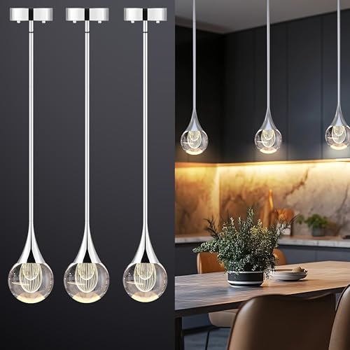 Silver Pendant Lights Kitchen Island (3 Count)