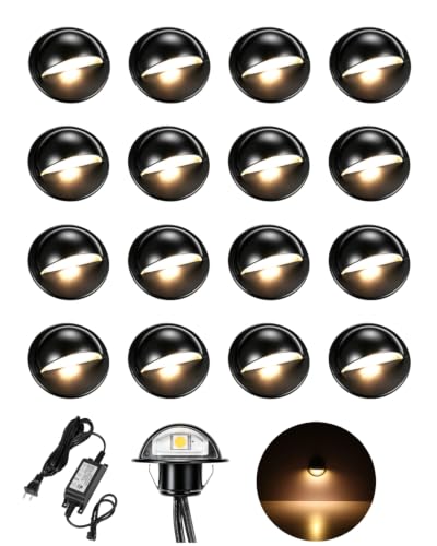 12Pack Low Voltage LED Recessed Deck Lights Kit Outdoor Landscape Lighting (12 Count)