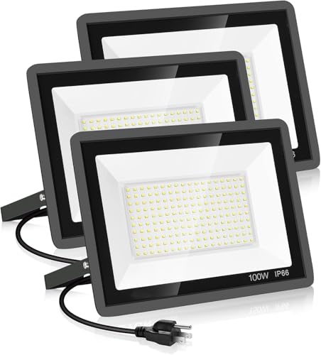 3 Pack 100W Led Flood Lights Outdoor (3 Count)