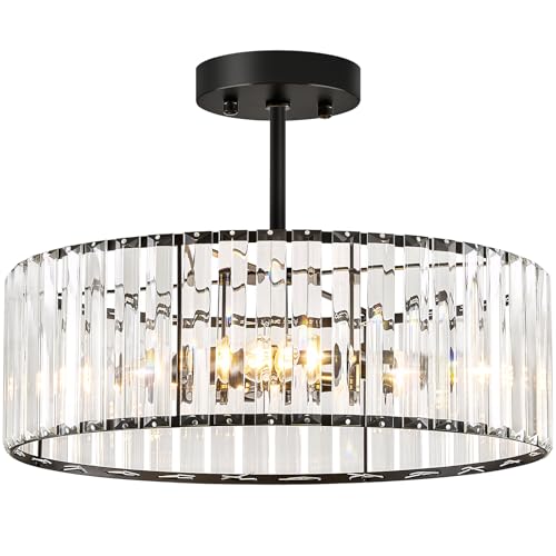Crystal Black Ceiling Light