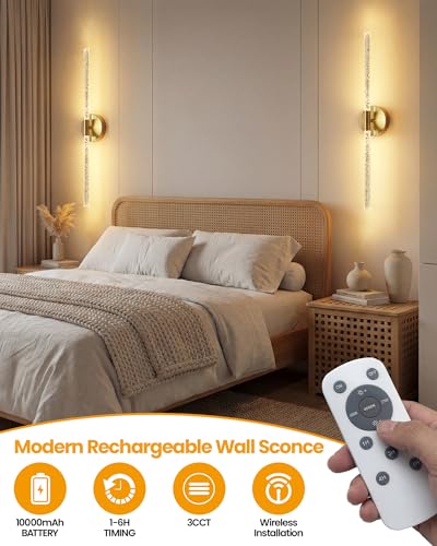 Crystal Inspired Bubble Battery Operated Wall Sconce Set of 2 (2 Count)