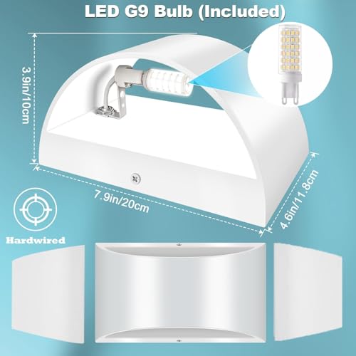 2 Pack Modern LED Wall Sconces Hardwired Indoor Wall Lights Up and Down Wall Mount Light for Living Room Bedroom Corridor Hallway Conservatory Cool White 6000K (2 Count)