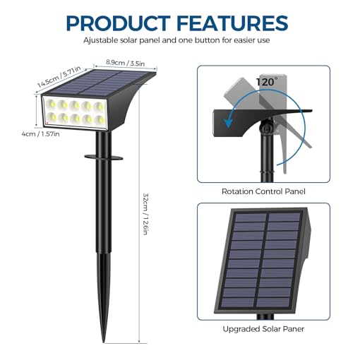 12 Pack Solar Spot Lights Outdoor Landscape Spotlights (12 Count)
