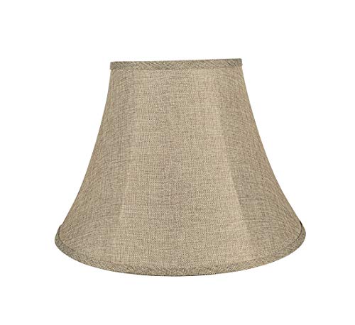 38001A Collapsible Traditional Handsewn Bell Shape Spider Construction Lamp Shade in Wheat