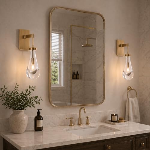 Raindrop Brass Wall Sconces Set of 2 (2 Count)