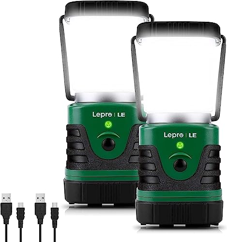 1000LM LED Camping Lantern Rechargeable (2 Count)