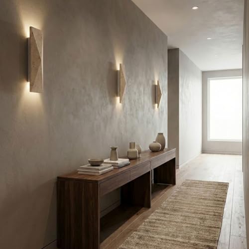 Modern Travertine Wall Sconce