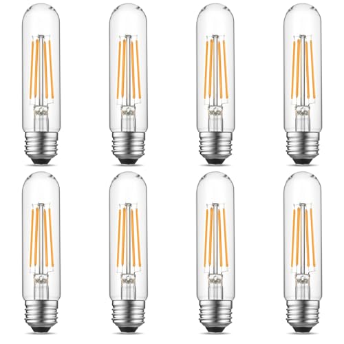 Dimmable E26 LED Bulb 6W Equal 60 Watt Warm White 2700K E26 Edison AC120V 750LM Tubular T9 T10 LED Light Bulb for Rustic Pendant (8 Count)