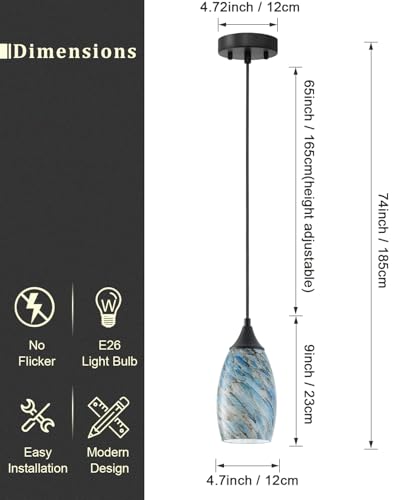 Vintage Art Pendant Blue Pebble Lighting