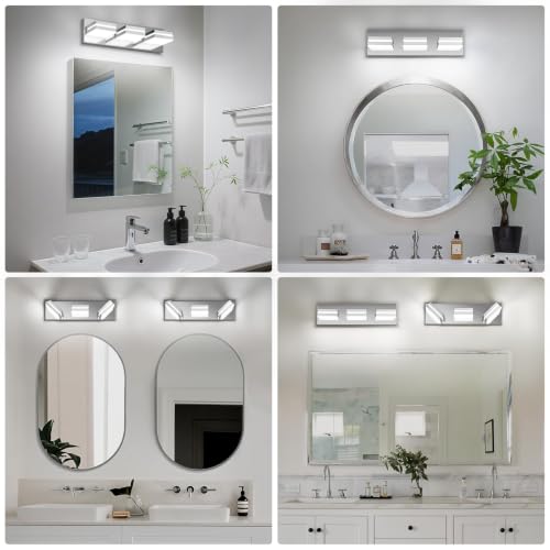 Modern LED Stainless Steel Chrome Acrylic Bathroom Lights Fixtures 3